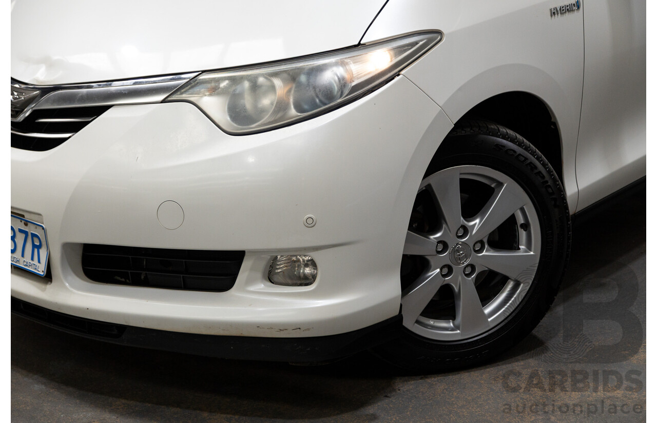 11/2007 Toyota Estima Hybrid (AWD) AHR20W 4d Wagon White 2.4L - 8 Seats