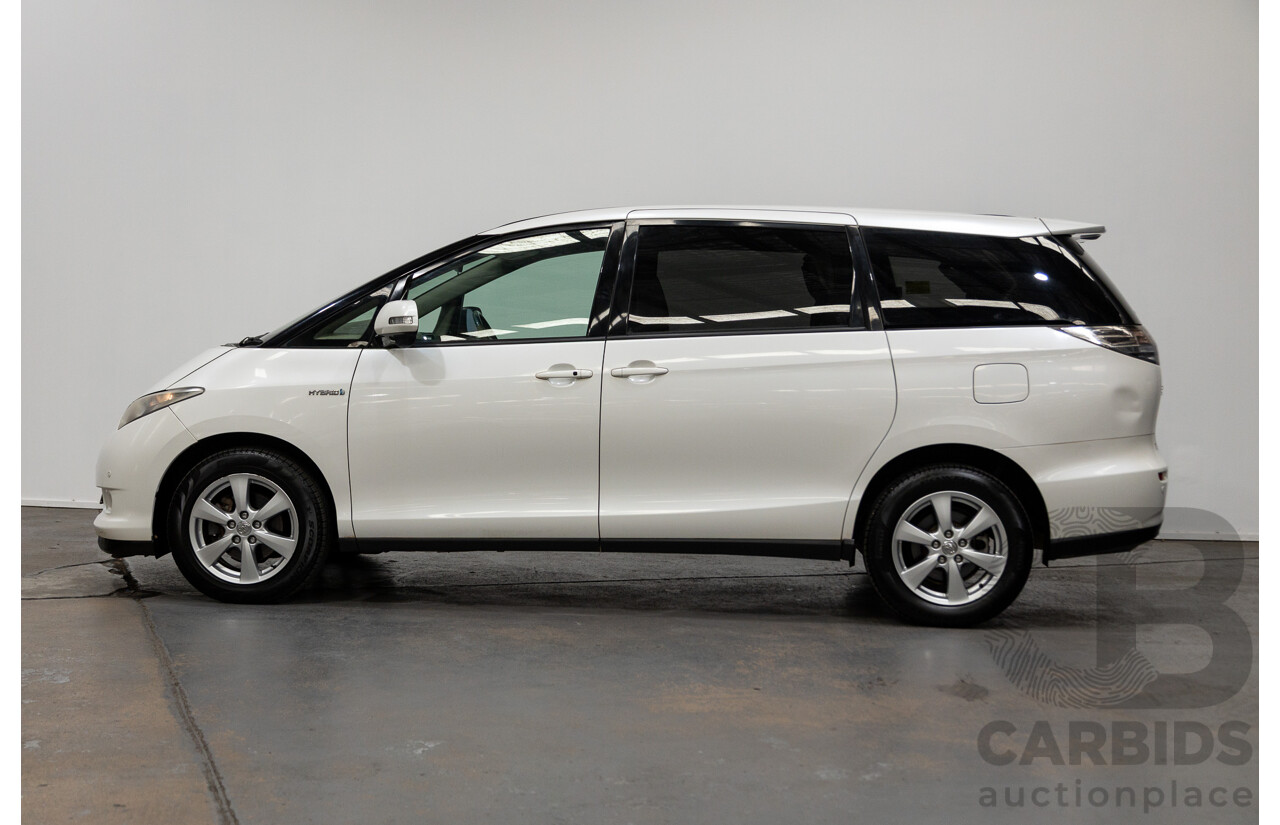 11/2007 Toyota Estima Hybrid (AWD) AHR20W 4d Wagon White 2.4L - 8 Seats