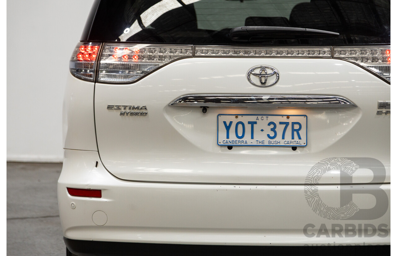 11/2007 Toyota Estima Hybrid (AWD) AHR20W 4d Wagon White 2.4L - 8 Seats