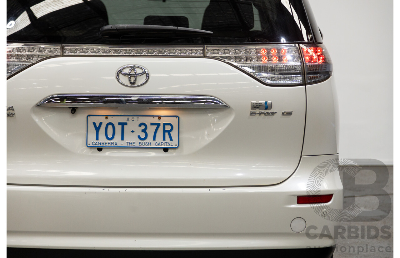 11/2007 Toyota Estima Hybrid (AWD) AHR20W 4d Wagon White 2.4L - 8 Seats