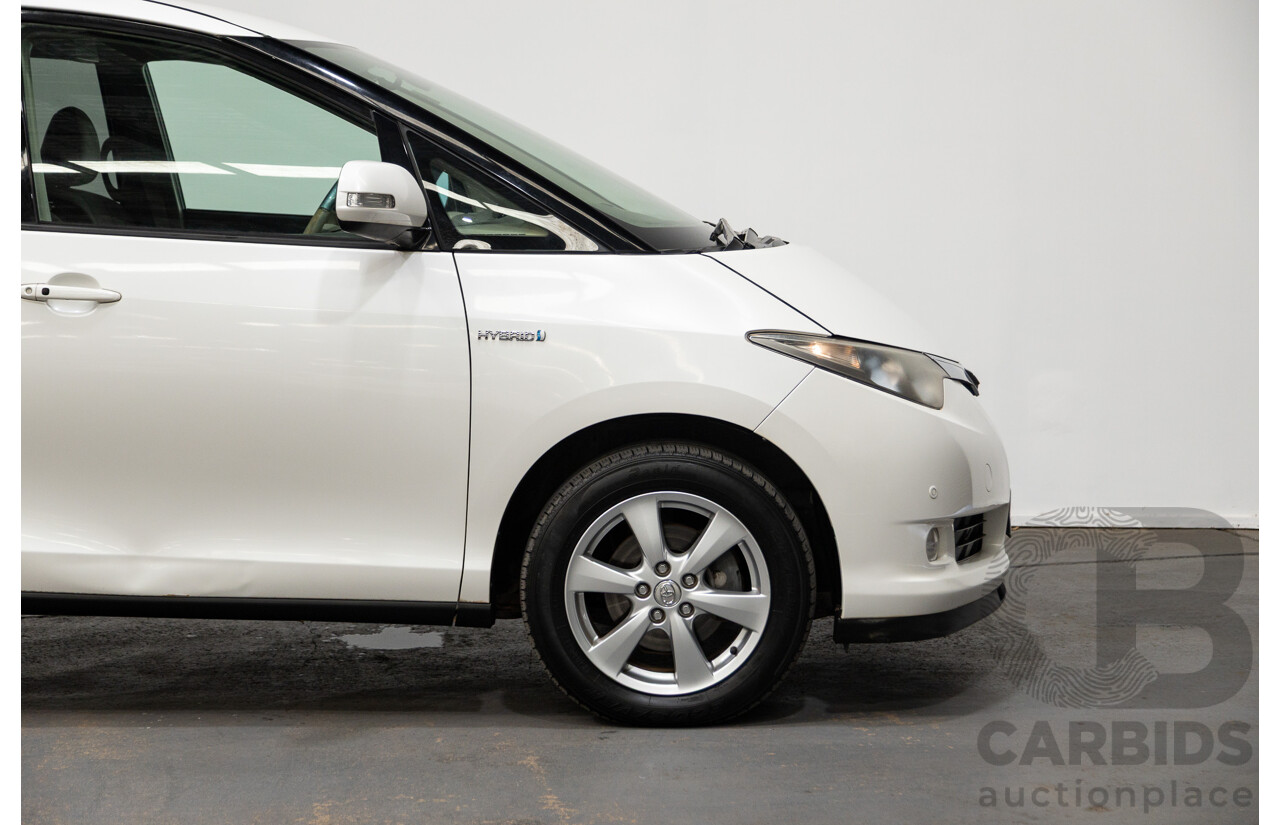 11/2007 Toyota Estima Hybrid (AWD) AHR20W 4d Wagon White 2.4L - 8 Seats