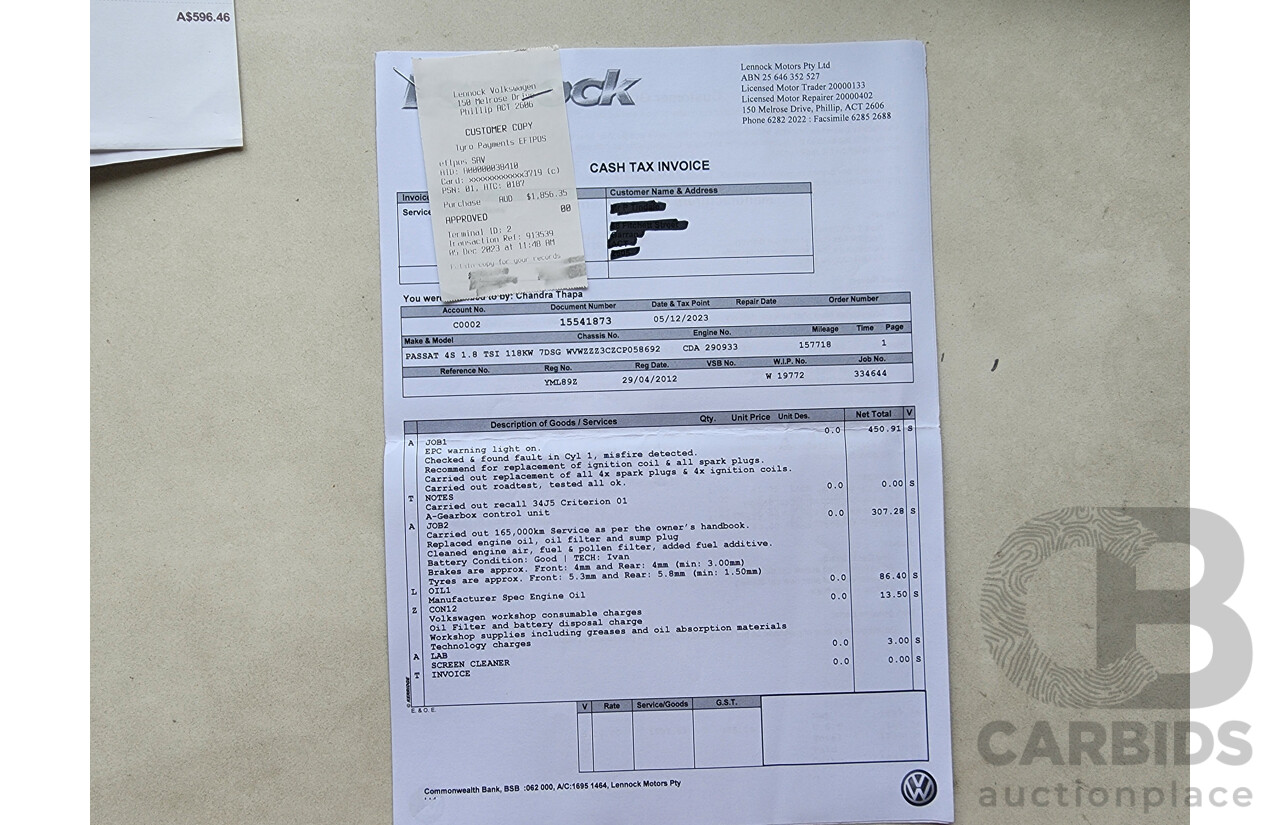 4/2012 Volkswagen Passat 118 TSI 3C MY12 4d Sedan Brown 1.8L