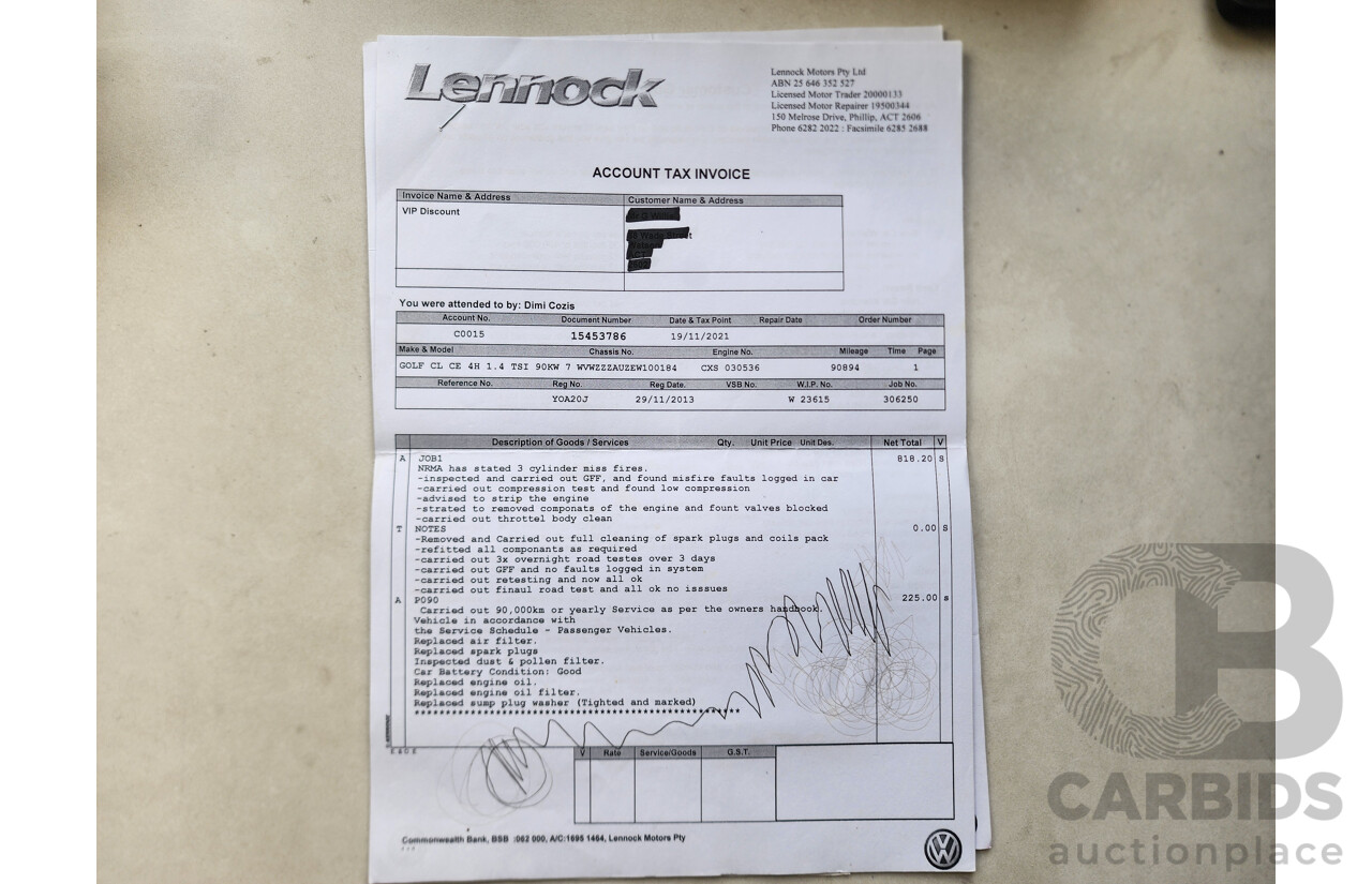 11/2013 Volkswagen Golf 90 TSI Comfortline AU 5d Hatchback Silver 1.4L