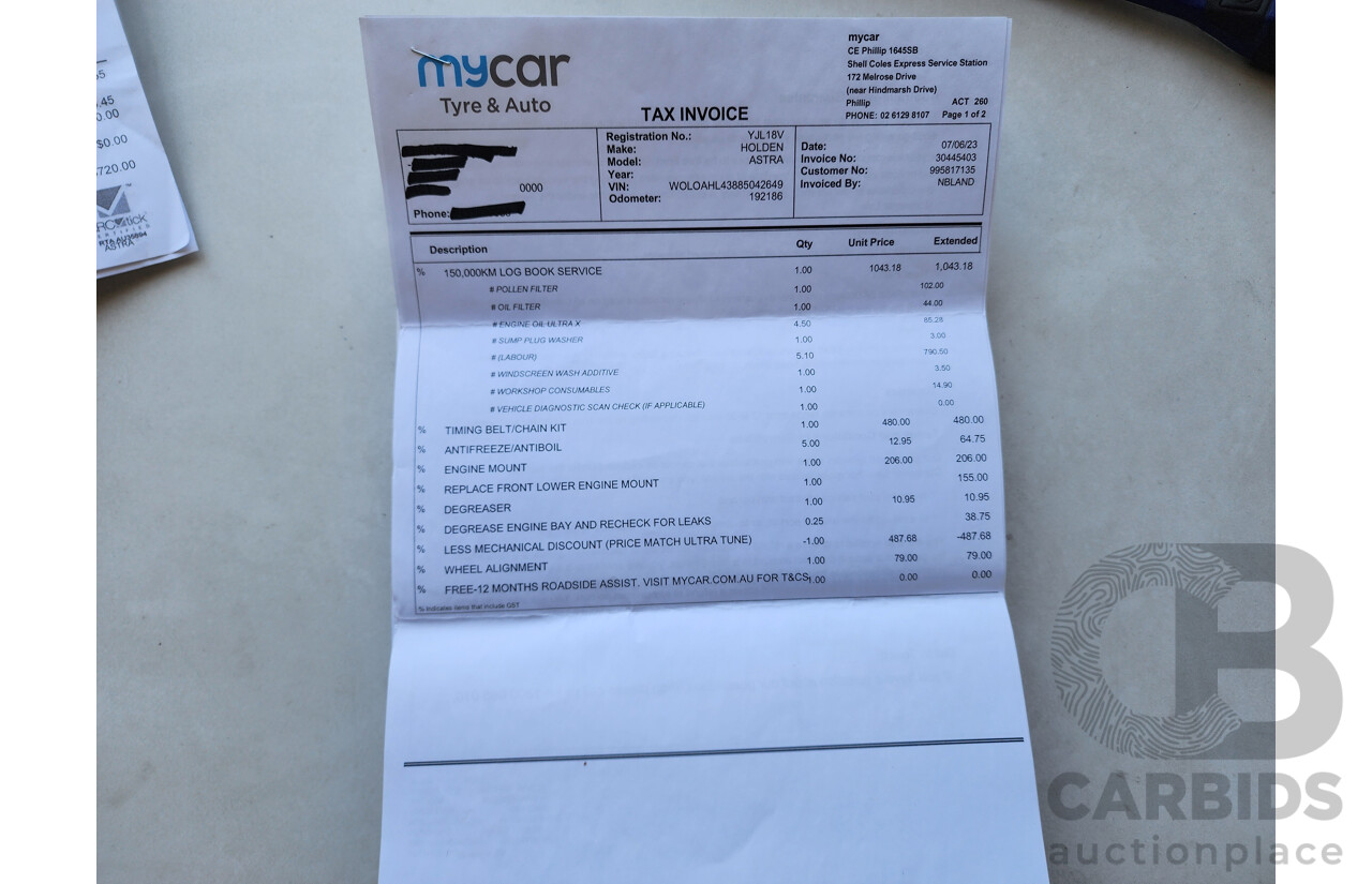 1/2008 Holden Astra CD AH MY08 5d Hatchback Black 1.8L