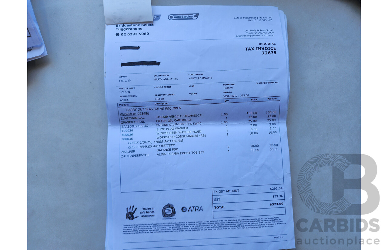 1/2008 Holden Astra CD AH MY08 5d Hatchback Black 1.8L