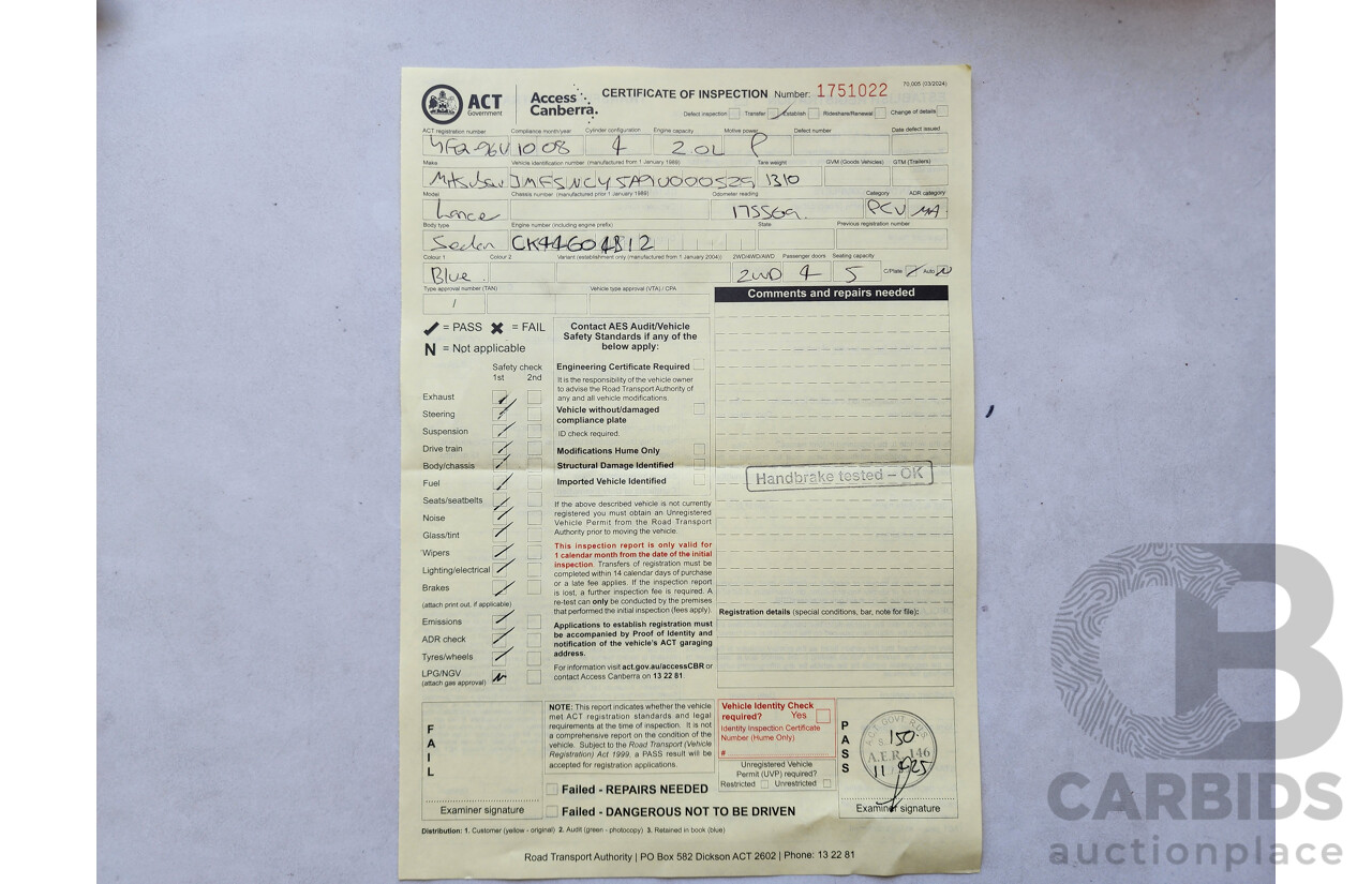 10/2008 Mitsubishi Lancer VR-X CJ 4d Sedan Blue 2.0L