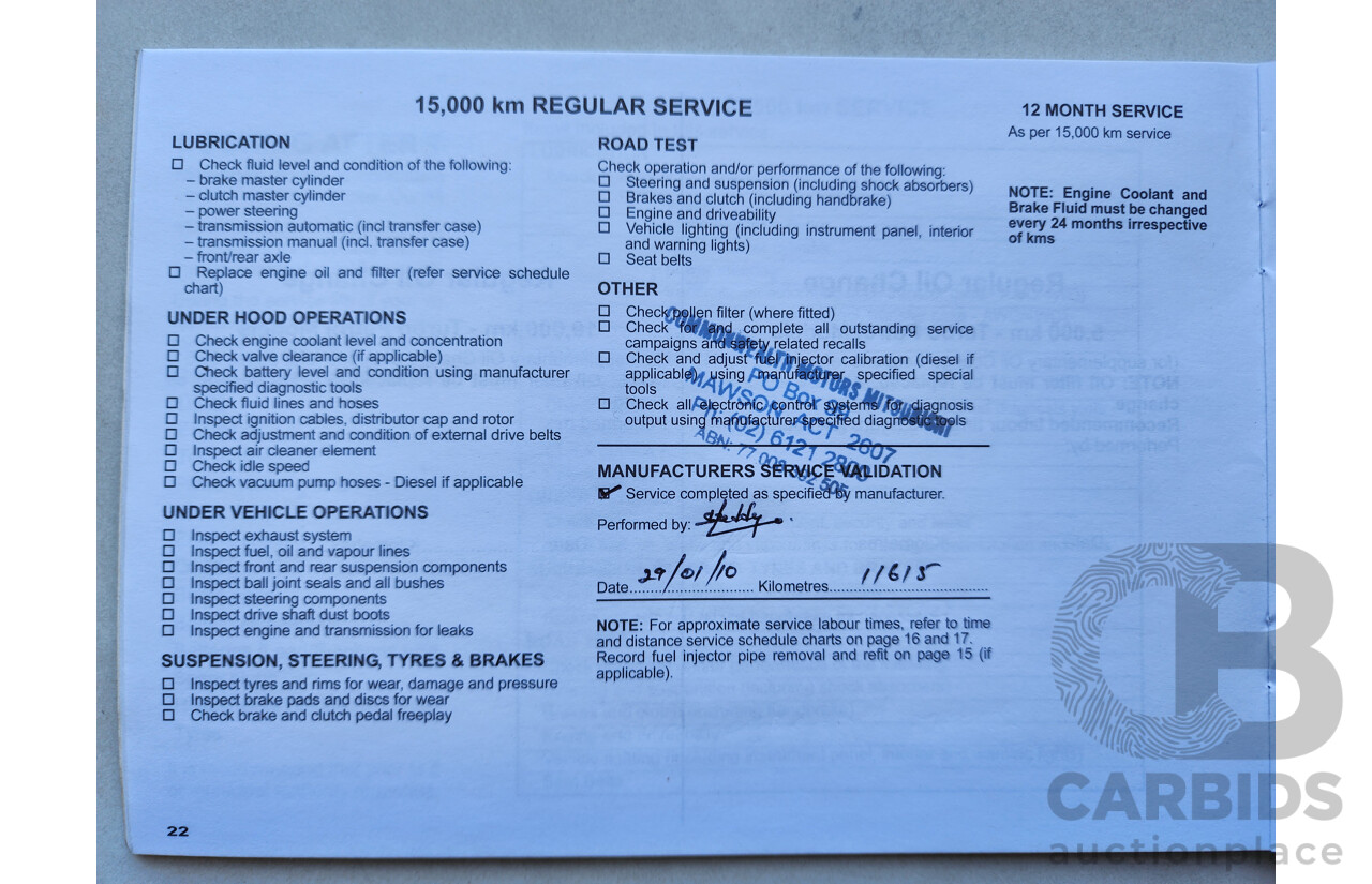 10/2008 Mitsubishi Lancer VR-X CJ 4d Sedan Blue 2.0L