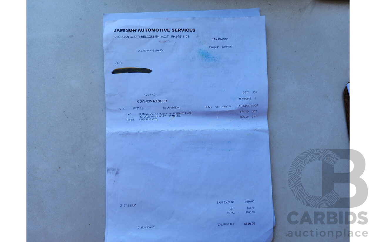 9/2008 Ford Ranger XL (4x4) PJ 07 UPGRADE Dual Cab P/Up White 3.0L