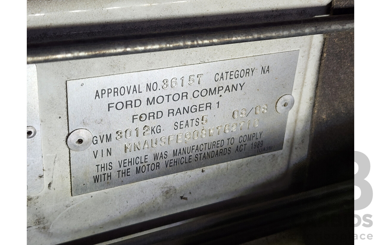 9/2008 Ford Ranger XL (4x4) PJ 07 UPGRADE Dual Cab P/Up White 3.0L