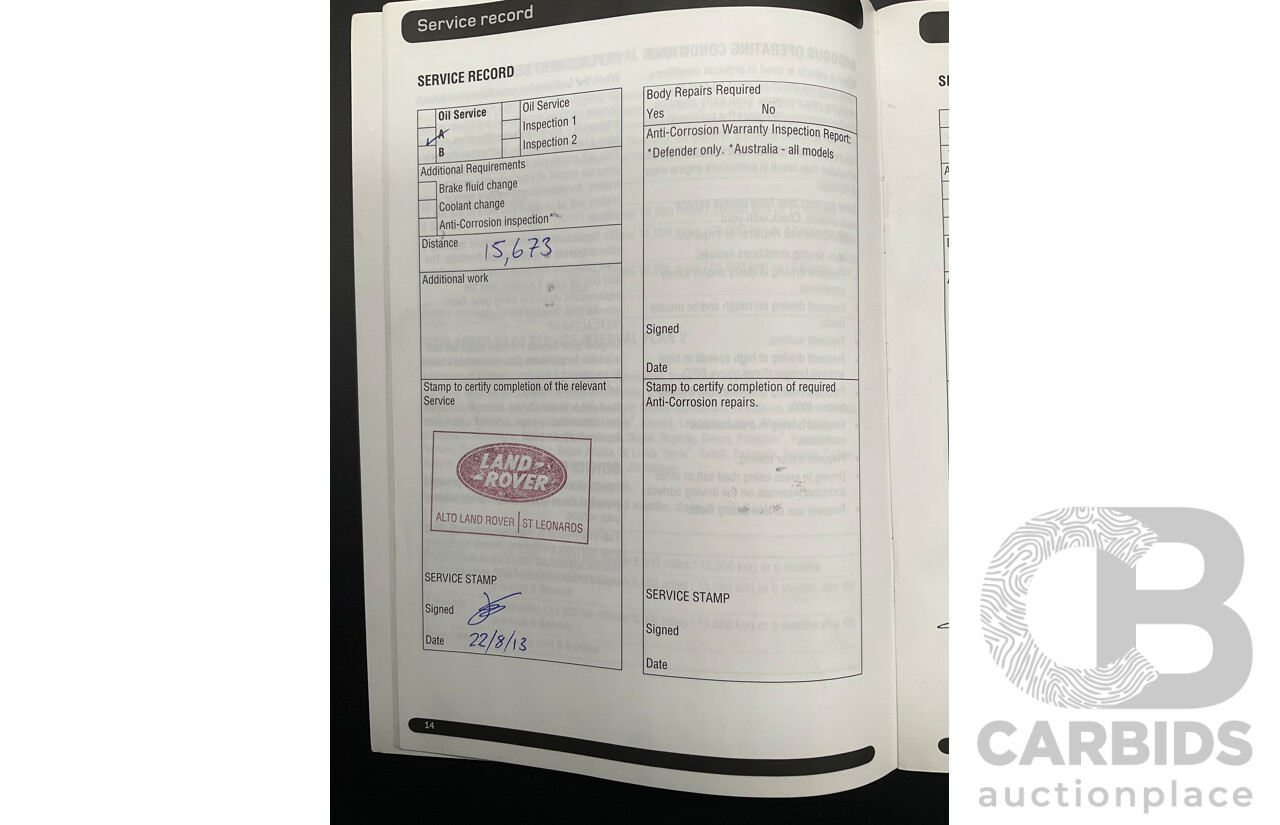 8/2012 Range Rover Range Rover Sport 3.0 SDV6 MY12 4d Wagon Santorini Black Metallic Turbo Diesel V6 3.0L