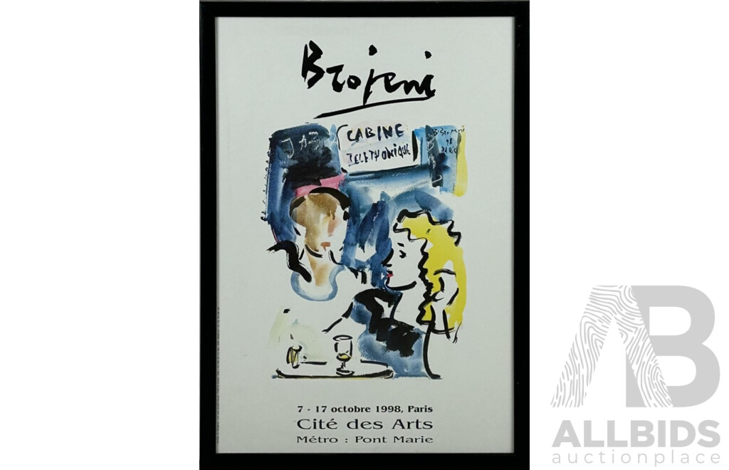 Bahman Brojeni, (20th Century, Iranian, 1942-), Colour Poster From Cite Des Arts Exhibition, Paris 1998, 63 X 43 Cm (frame)