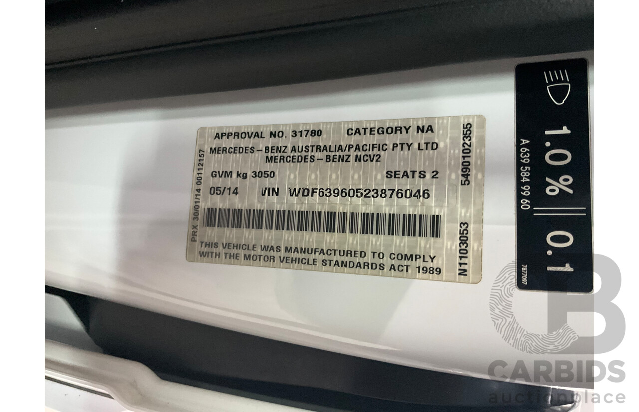 5/2014 Mercedes-Benz Vito 113cdi (LWB) MY14 4d Van Arctic White Turbo Diesel 2.1L