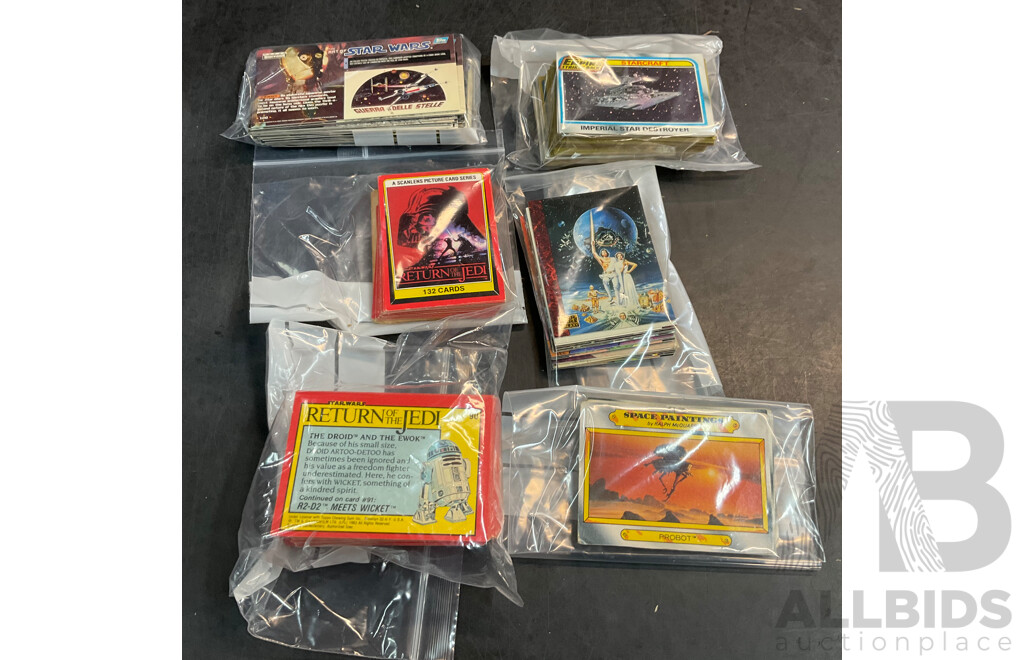 Assorted STAR WARS Collectible Cards & Books & Puzzle & More
