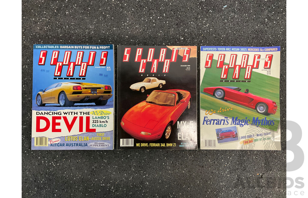 Collection of 25 Vintage SPORTS CAR Magazines (1983-1990) and 3 Vinage 1987 Classic & Old CAR Enthusiast