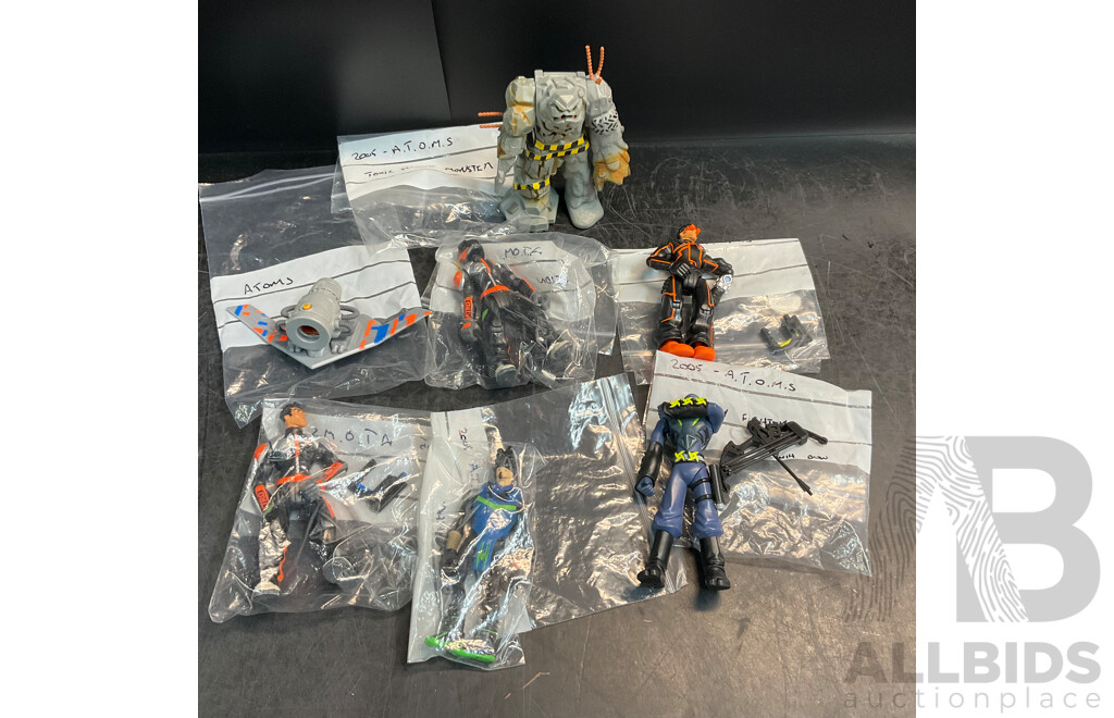 Vintage Collection of Action Figure Included YU GI OH, A.T.O.M.5, WWE, Power Ranger & More