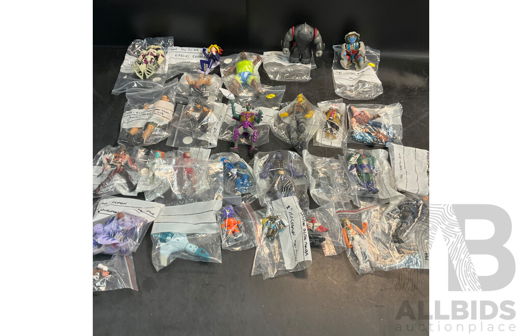 Vintage Collection of Action Figure Included YU GI OH, A.T.O.M.5, WWE, Power Ranger & More