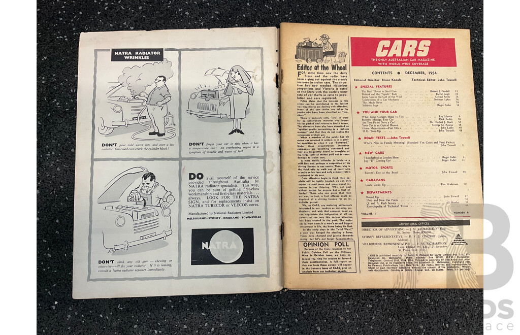 Collection of 11 Vintage Magazines,  Including CARS Today (1954-56) and WHEELS (1654,1957)
