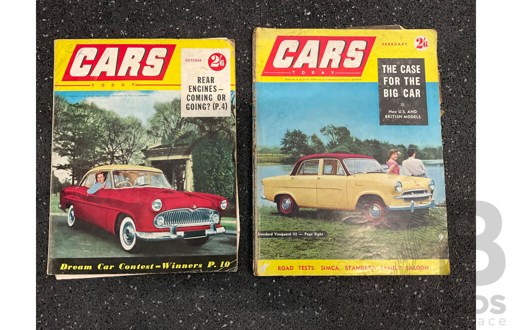 Collection of 11 Vintage Magazines,  Including CARS Today (1954-56) and WHEELS (1654,1957)