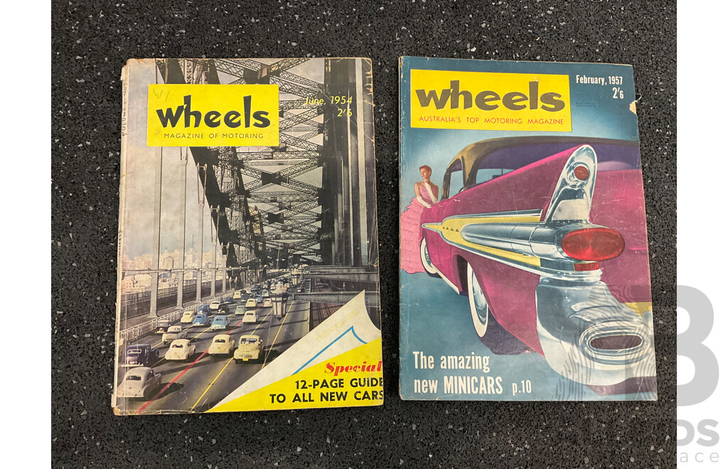 Collection of 11 Vintage Magazines,  Including CARS Today (1954-56) and WHEELS (1654,1957)