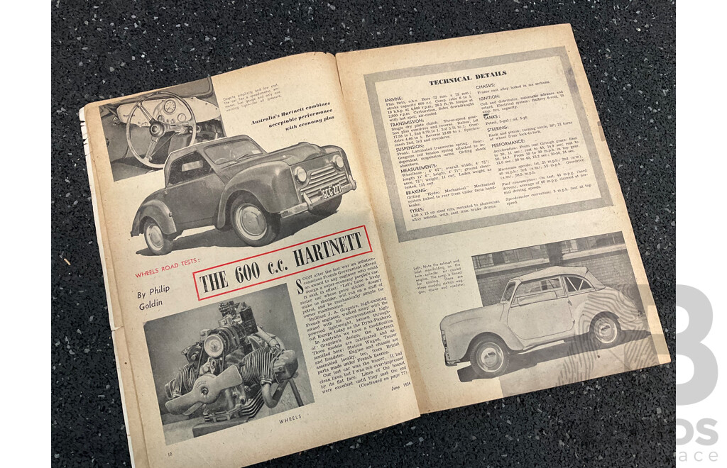 Collection of 11 Vintage Magazines,  Including CARS Today (1954-56) and WHEELS (1654,1957)