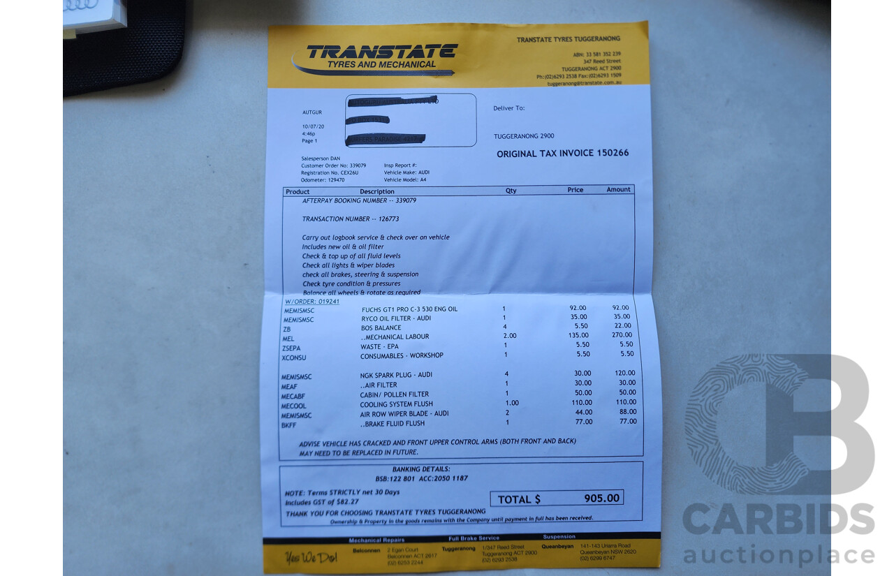 2/2012 Audi A4 2.0 TFSI Quattro B8 (8K) MY12 4d Sedan Blue 2.0L