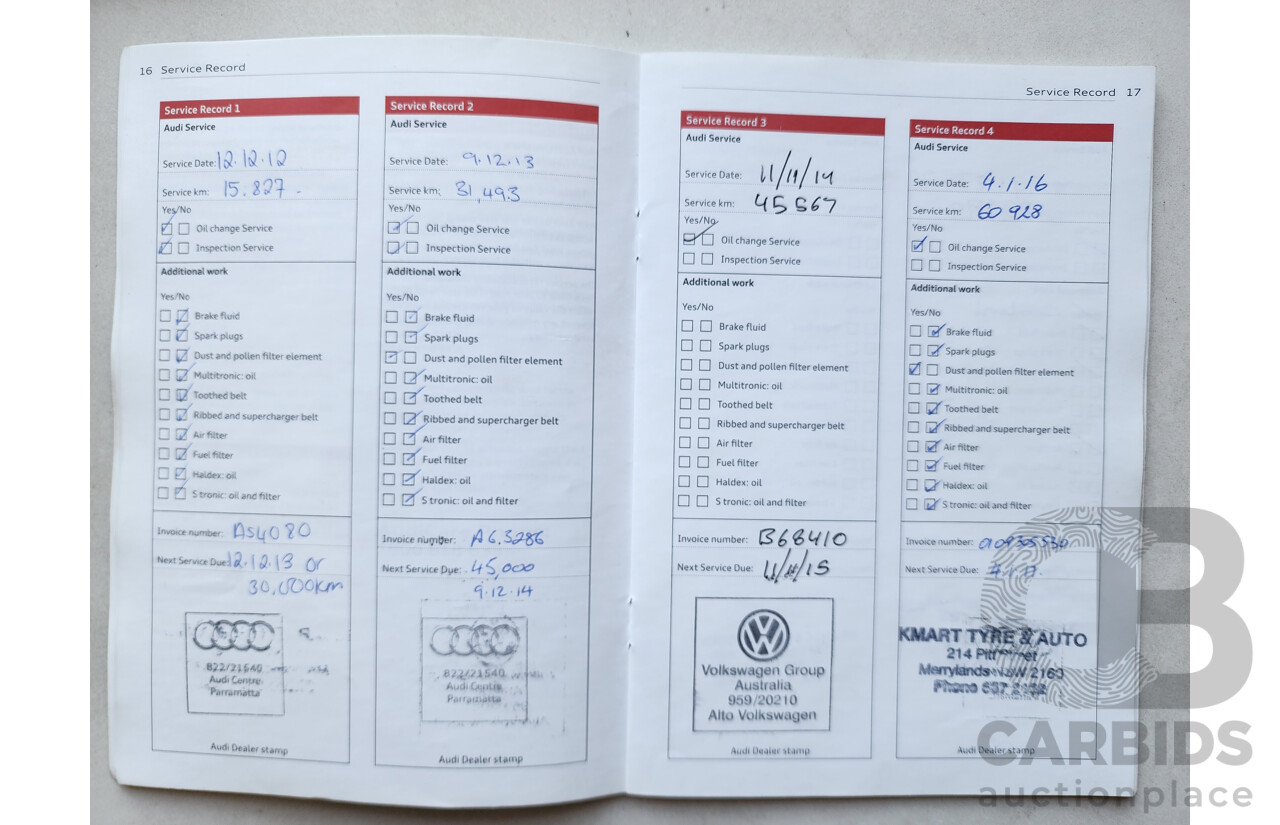 2/2012 Audi A4 2.0 TFSI Quattro B8 (8K) MY12 4d Sedan Blue 2.0L