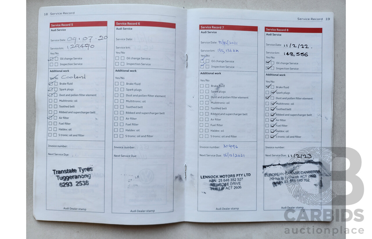 2/2012 Audi A4 2.0 TFSI Quattro B8 (8K) MY12 4d Sedan Blue 2.0L