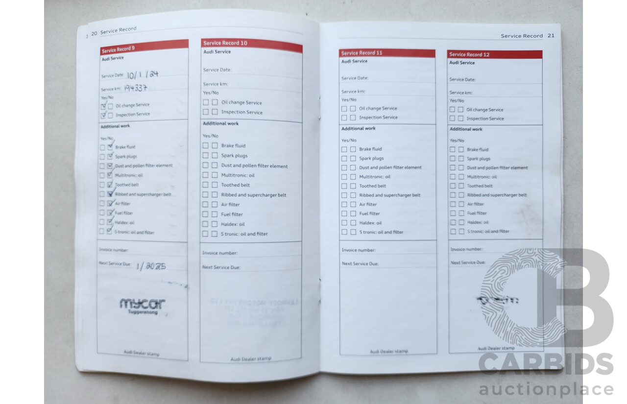 2/2012 Audi A4 2.0 TFSI Quattro B8 (8K) MY12 4d Sedan Blue 2.0L