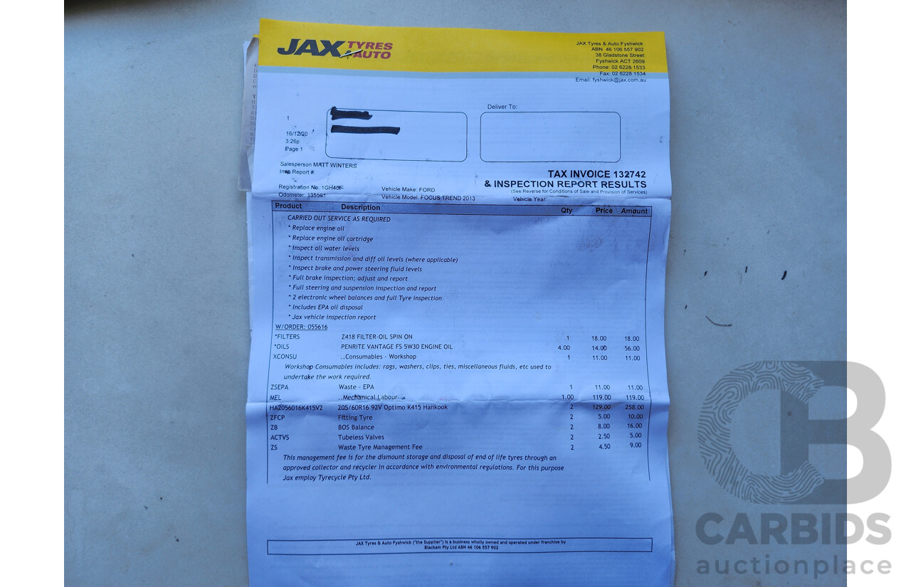 4/2013 Ford Focus Trend LW MK2 5d Hatchback Blue 2.0L