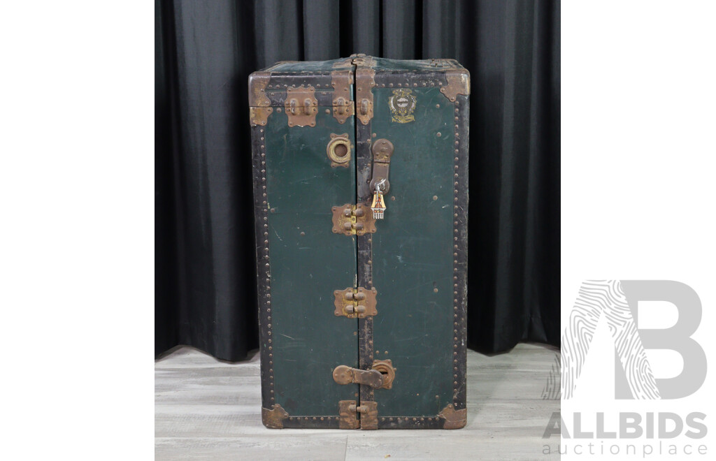 Vintage Canvas Bound Royalrobe Wardrobe Trunk by Seward Trunk & Bag Company