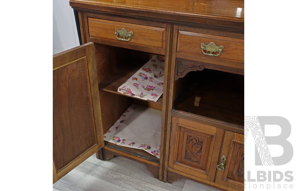 Edwardian Pine Mirror Back Sideboard