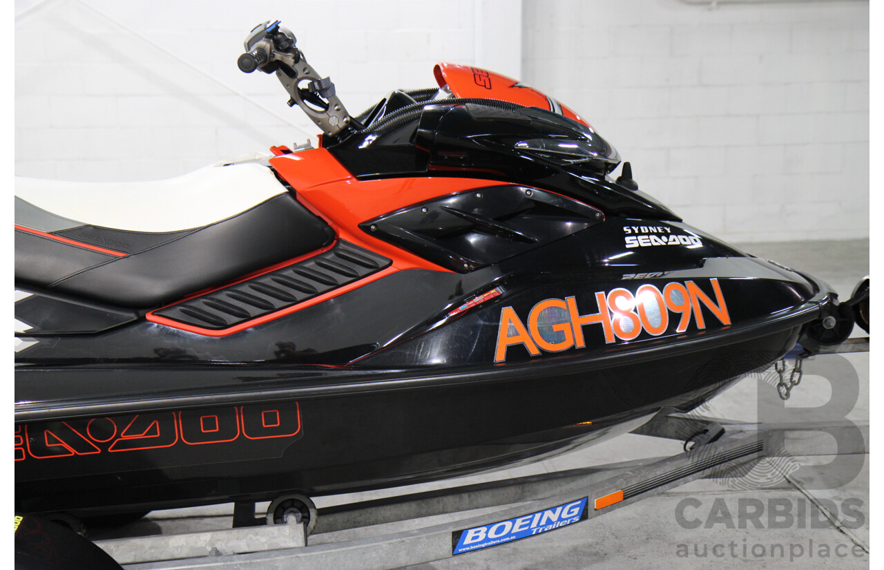 2011 Seadoo RXP-X 255 RS Personal Watercraft Dragon Red/ Black Supercharged 1494cc - On Trailer