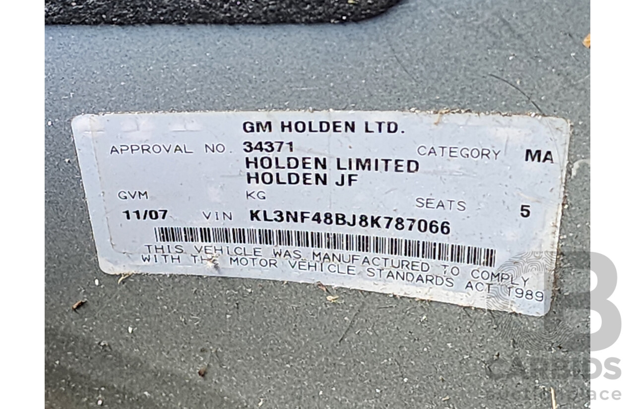 11/2007 Holden Viva  JF MY07 5d Hatchback Blue 1.8L