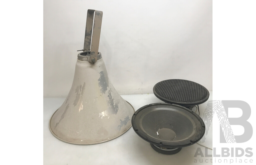 Vintage Toa Horn Speaker and Woofer Speakers - Lot of 3