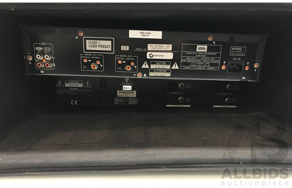 BurnIT Compact Disc Recorder and Behringer Ultra-Graph Pro Equaliser with Carry Bag