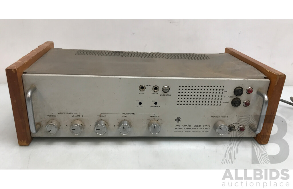 Vintage AWA Line Guard Solid State 100W Amplifier