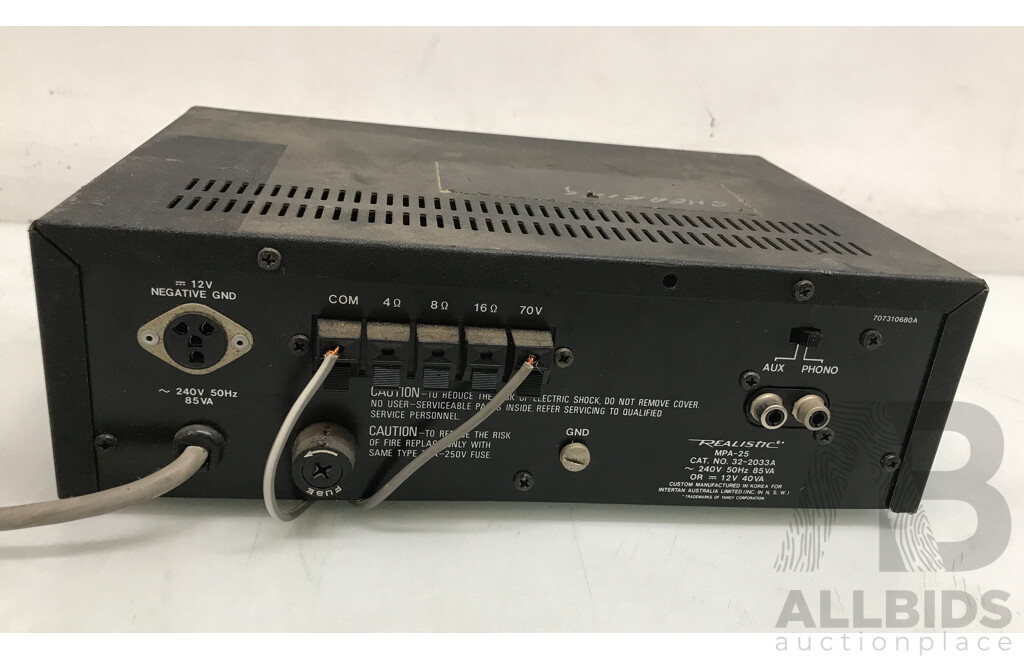 Vintage Realistic (MPA-25) 20W Audio Amplifier