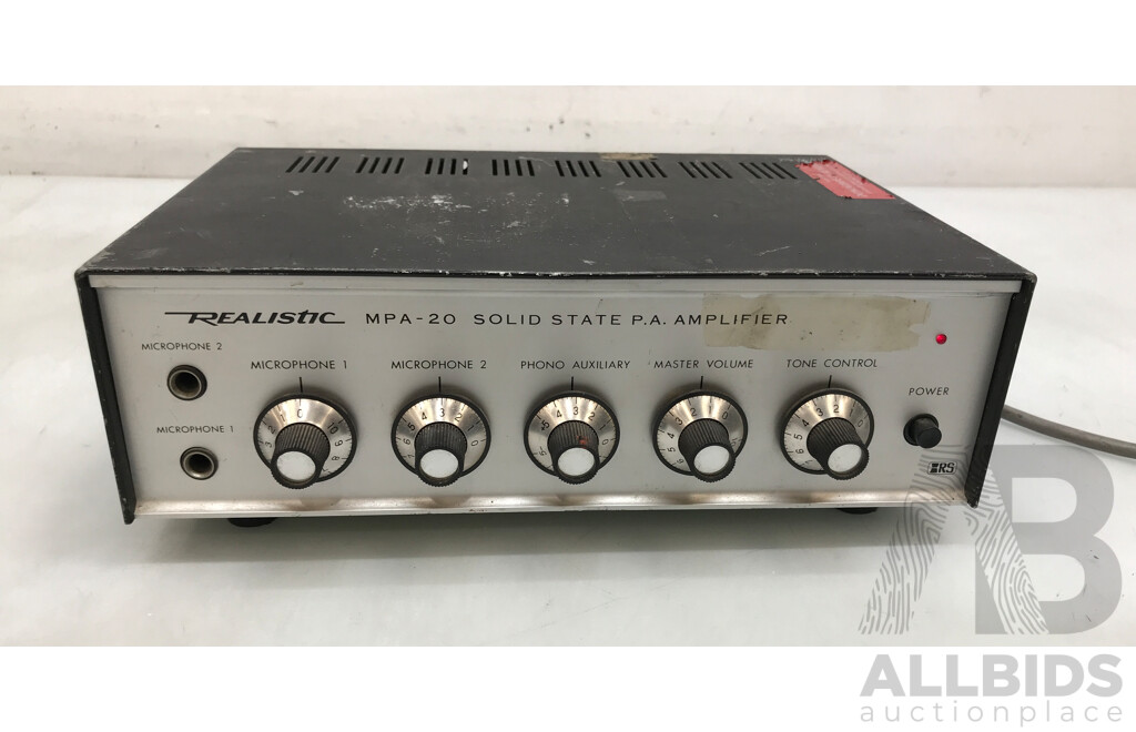 Vintage Realistic (MPA-20) Solid State Amplifier