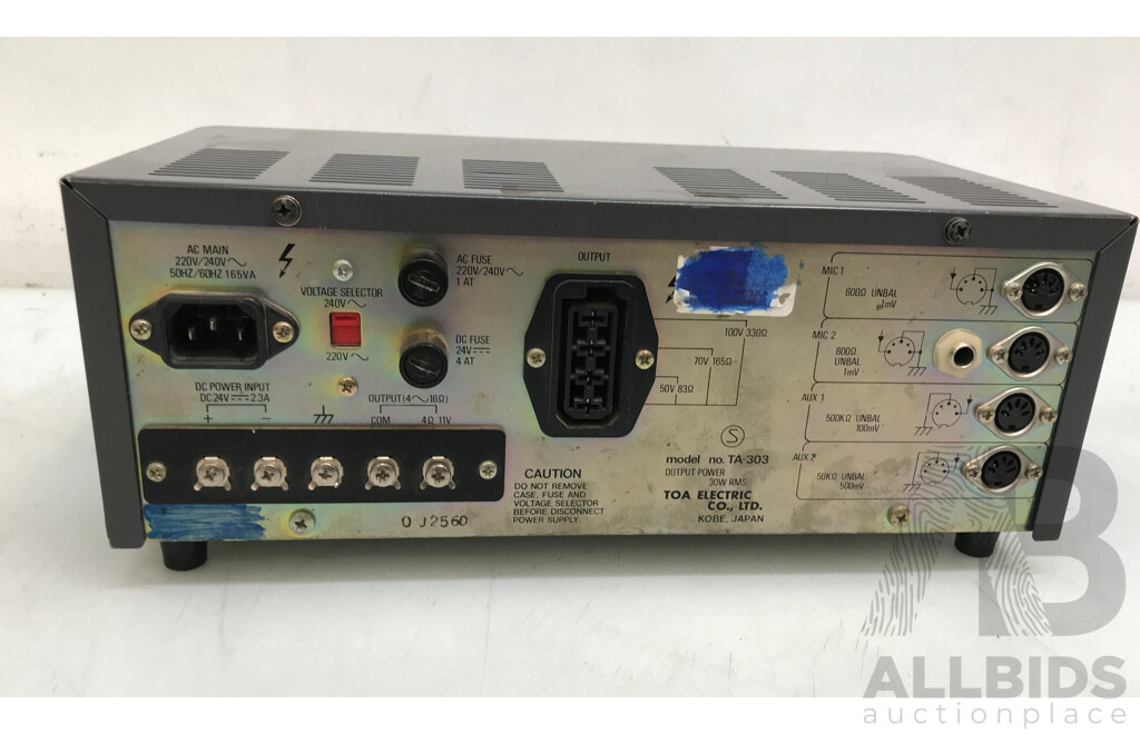 Vintage TOA (TA-303) 3 Channel Mixer PA Amplifier