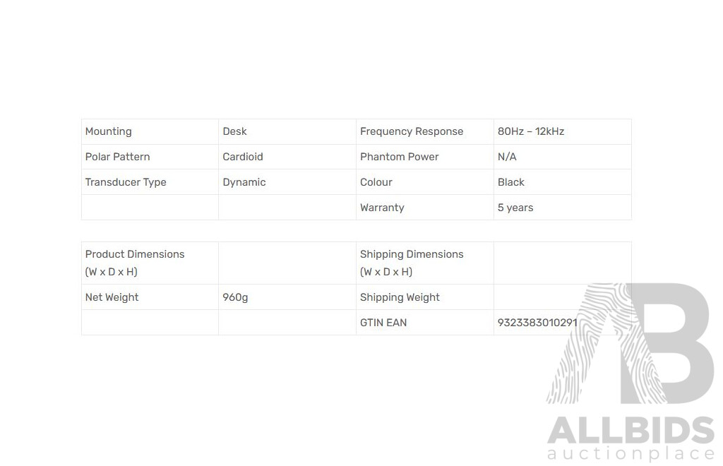 Australian Monitor (AMX526) Table-Stand Microphone - Lot of 2
