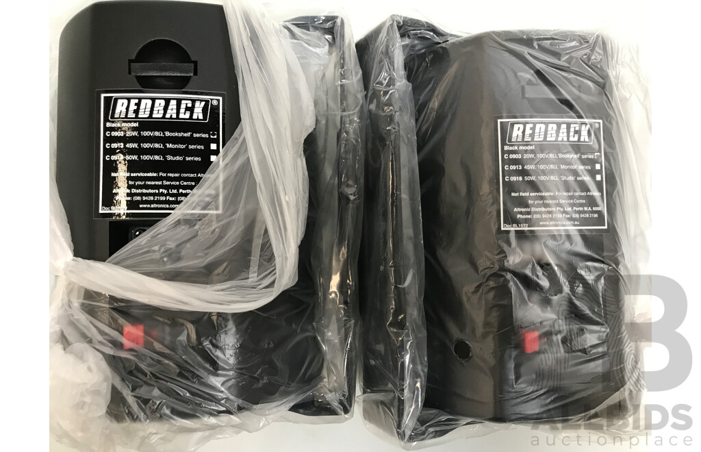 Pair of Redback (C-0903) Bookshelf Series Speakers - Lot of 2
