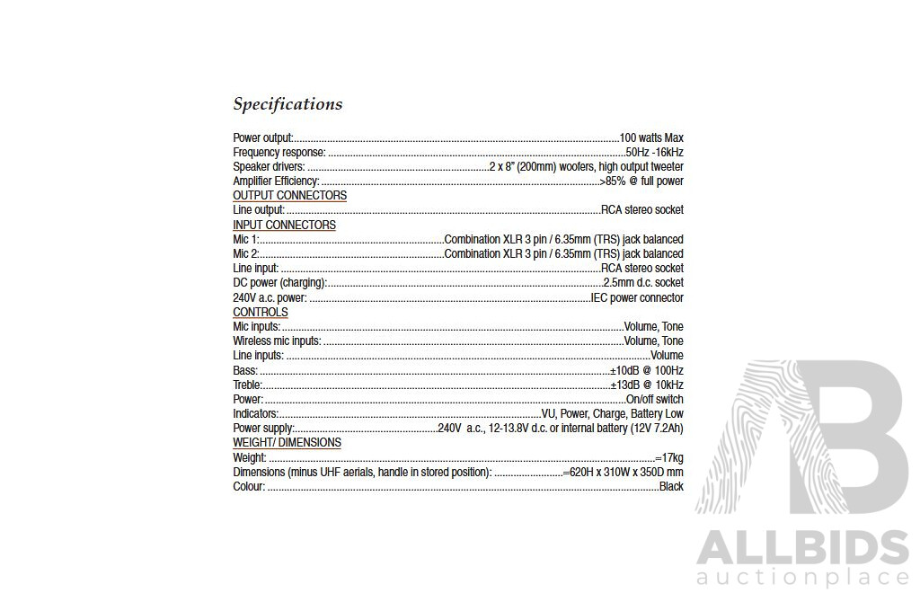 Redback (MP-900C) Multi-function Portable Amplifier