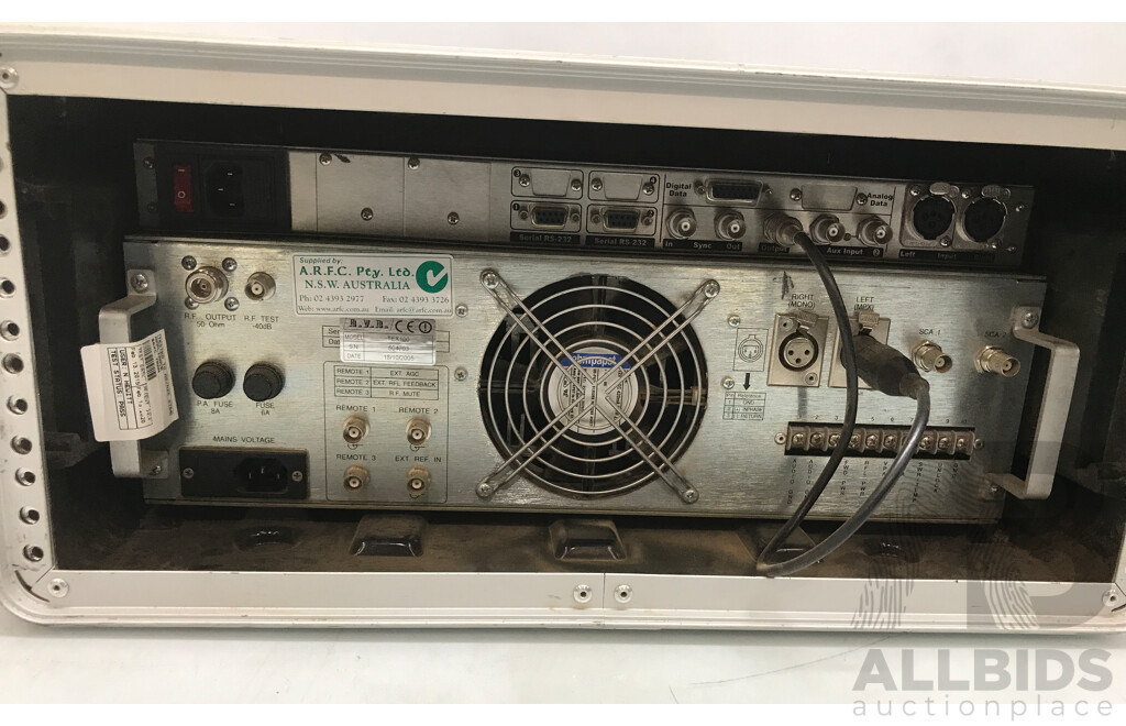 Axel Falcon 15 3-Band Digital Audio Processor and RVR TEX100 Compact Stereo Transmitter in LiteCase Road Case