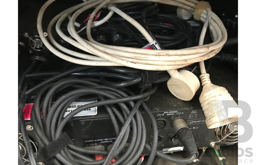 Australian Monitor MiPro, and TOA Channel Amplifiers and Receiver in Wheeled Road Case