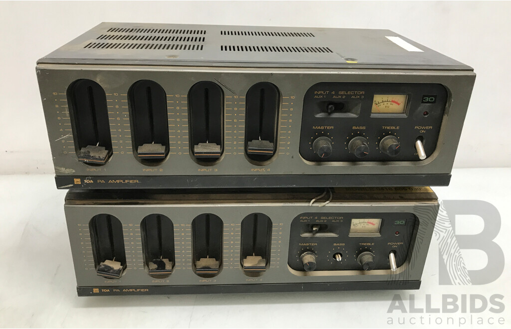 Vintage Toa (TA-403E) PA Amplifier - Lot of 2