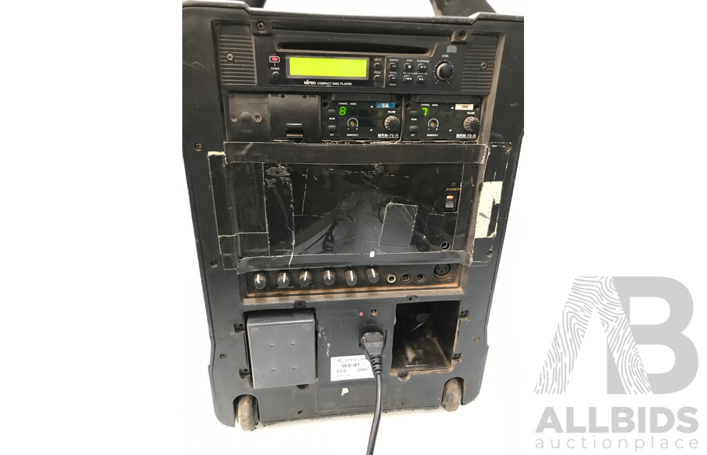 MiPro Portable Wireless PA System with CD Player and Microphone