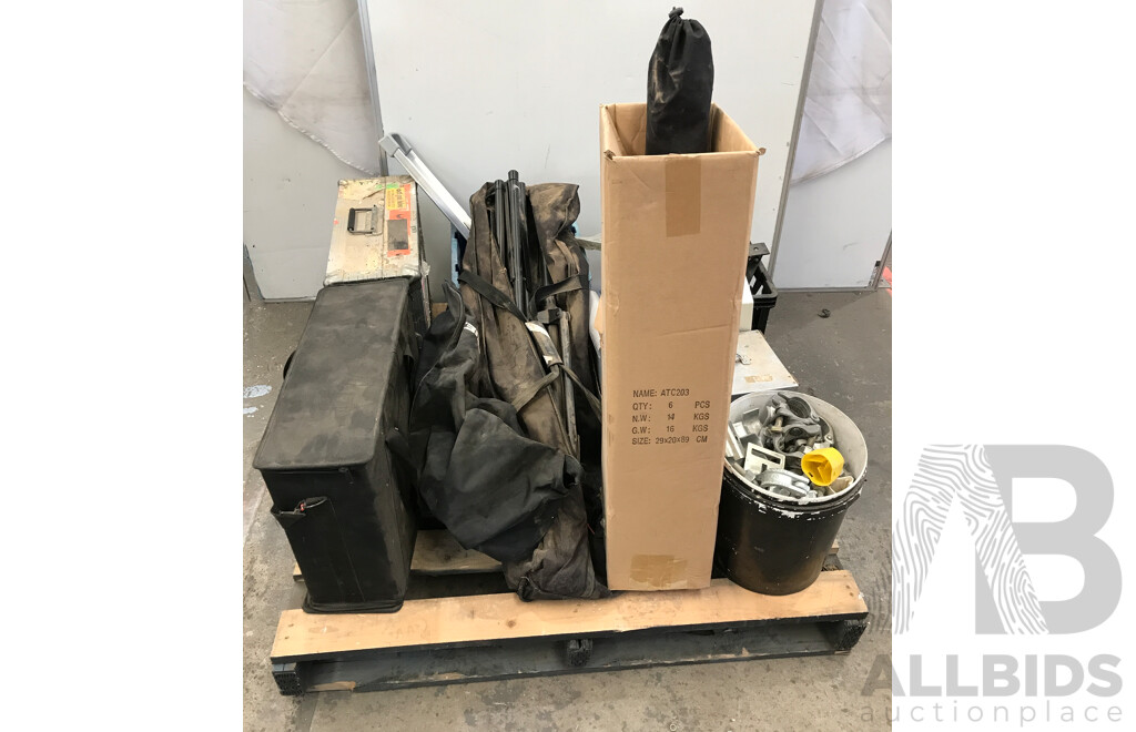 Bulk Lot of PA Equipment - Cases, Cables, and Tripods