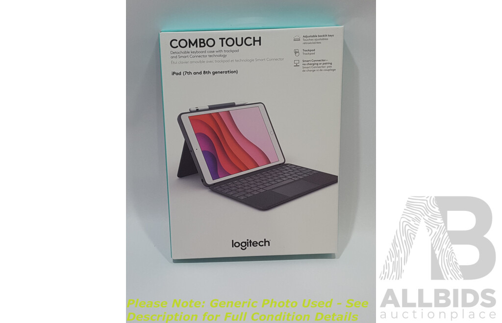 Logitech (YU0040) Combo Touch Detachable Keyboard Case with Trackpad (For 7th / 8th Gen iPad)