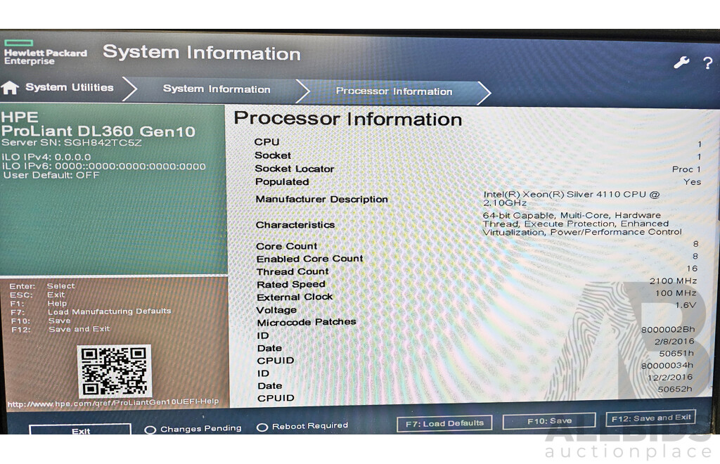 HPE ProLiant DL360 Gen10 Intel Xeon SILVER (4110) 2.20GHz-3.00GHz 10-Core CPU 1RU Server W/ 16GB DDR4