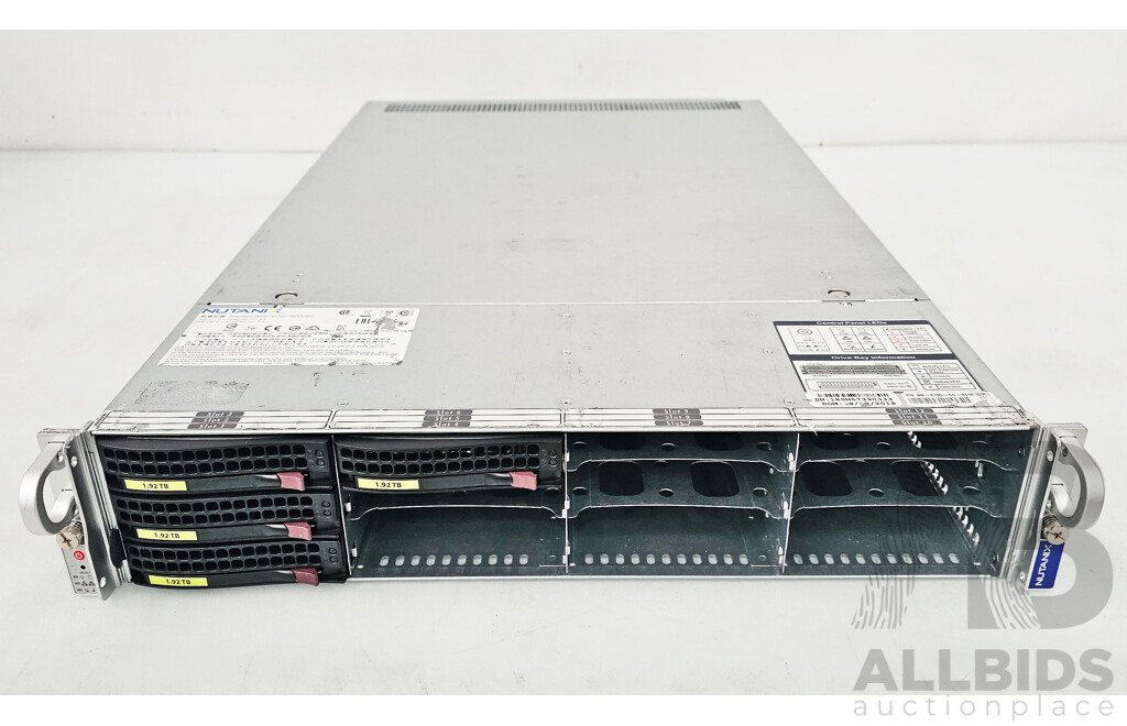 Nutanix (NXS2U1NL12G600) Dual Xeon GOLD (6148) 2.40GHz-3.70GHz 20-Core CPU 2RU Server W/ 384GB DDR4